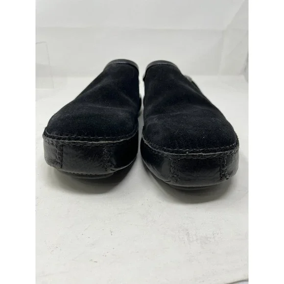 COLE HAAN Country Womens 9 Clog Shoes Black Suede Leather Knobby Outsole - Picture 10 of 10
